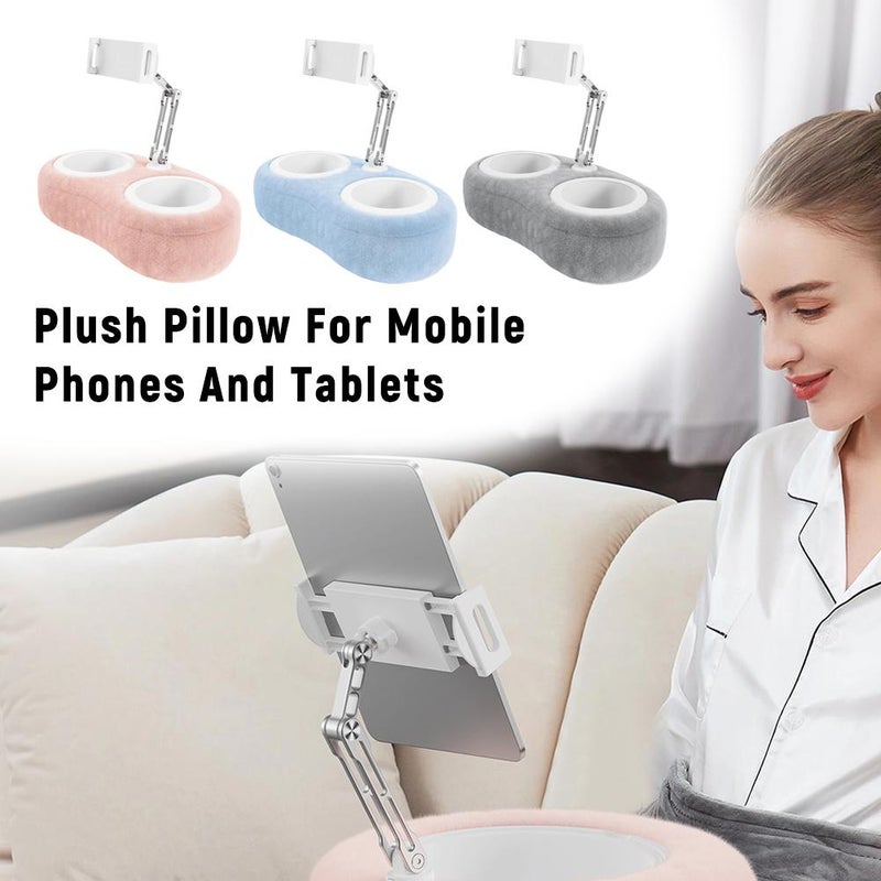 Sofa Plush Tablet Stand Pillow, Compatible With 4"-11" Phone/tablet, 180° Adjustable Rotating Pillow Stand Phone Holder for Bed,sofa,beside, for Reading, Relaxation, Watching (Blue) - Image 3